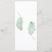 Green Fern, Wedelmenükarten Menükarte (Vorderseite)