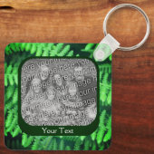Green Ferns Frame Personalisiert Foto Schlüsselanhänger (Rückseite)