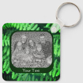 Green Ferns Frame Personalisiert Foto Schlüsselanhänger (Rückseite)