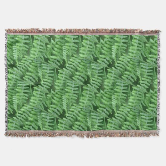 Green Ferns Nature Art Pattern Decke (Vorderseite)