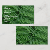 Green Ferns Nature Fotografy Business Card Visitenkarte (Vorne/Hinten)