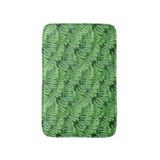 Green Ferns Nature Pattern Badematte (Vorderseite Vertikal)