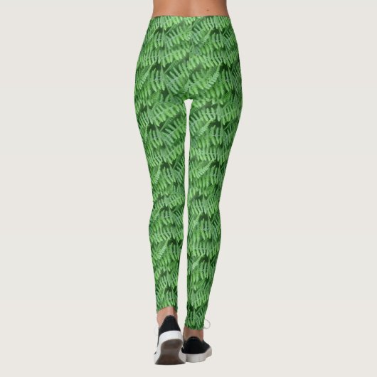 Green Ferns Nature Pattern Leggings (Rückseite)