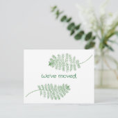 Green Ferns on Custom New Address Postcards Postkarte (Stehend Vorderseite)