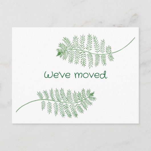 Green Ferns on Custom New Address Postcards Postkarte (Vorderseite)
