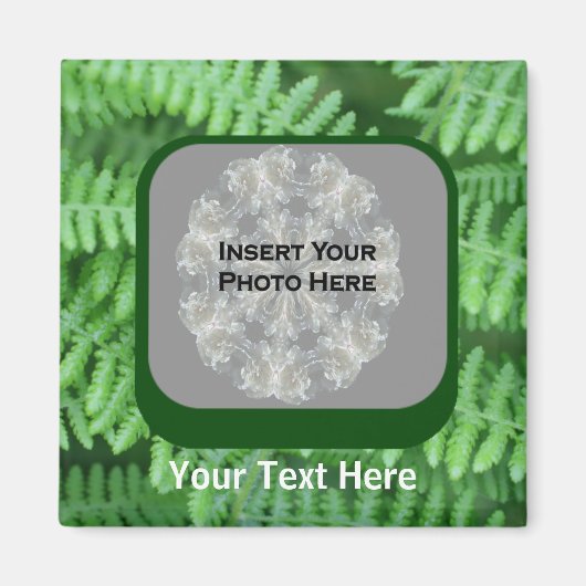Green Ferns Pattern Foto Magnet (Vorne)
