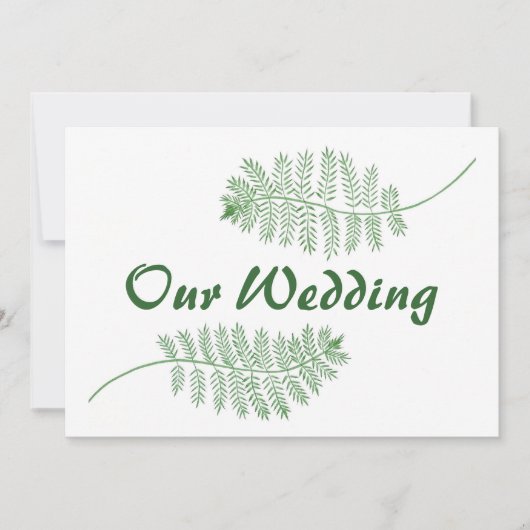 Green Ferns Unsere zweiseitige Einladung zur Hochz (Vorderseite)