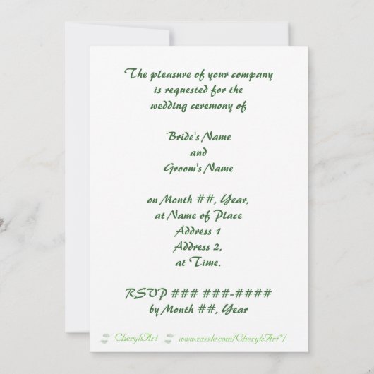 Green Ferns Unsere zweiseitige Einladung zur Hochz (Rückseite)