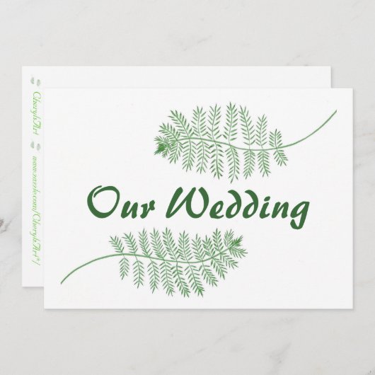 Green Ferns Unsere zweiseitige Einladung zur Hochz (Vorne/Hinten)