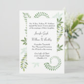 Green Ferns Wedding Einladung (Stehend Vorderseite)
