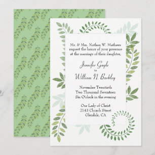 Green Ferns Wedding Einladung
