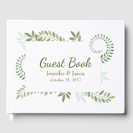 Green Ferns Wedding Guest Book Gästebuch (Vorderseite)