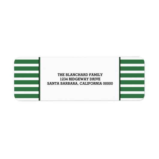 Green Festivals Stripes Holiday Labels (Vorne)