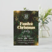 Green Festivals Weihnachts-Party-Poster Begleitkarte (Stehend Vorderseite)