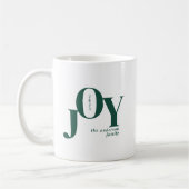 Green Festive Minimalistisch Joy Typografy Holiday Kaffeetasse (Links)