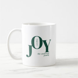 Green Festive Minimalistisch Joy Typografy Holiday Kaffeetasse