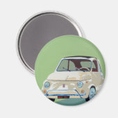 Green Fiat 500 Magnet (Vorderseite/Rückseite)