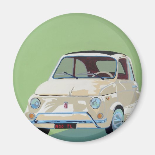 Green Fiat 500 Magnet (Vorne)
