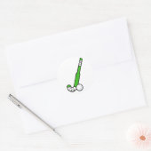 Green Field Hockey Stick Runder Aufkleber (Umschlag)