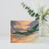 Green Fighter Jet Aircraft Postkarte (Stehend Vorderseite)