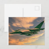 Green Fighter Jet Aircraft Postkarte (Vorne/Hinten)
