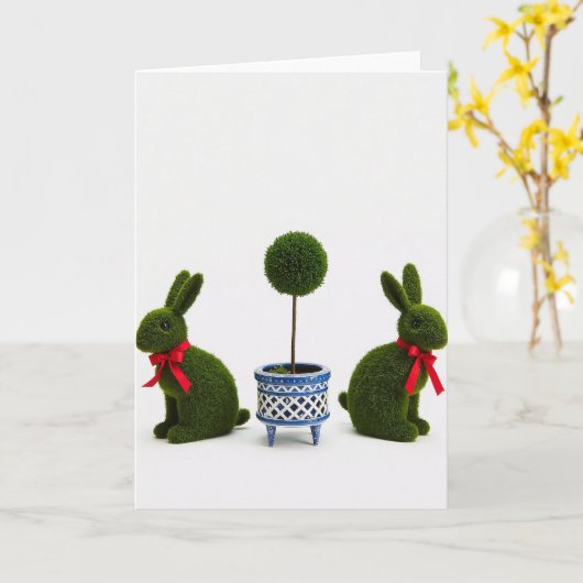 Green Figures Topiary Art Card Karte (Gelbe Blume)