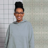 Green Filigree Backsplash Bath Feuerplatz Repro Fliese