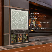 Green Filigree Backsplash Bath Feuerplatz Repro Fliese