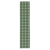 Green Fir Tree Pattern Textured Plaid Christmas Kurzer Tischläufer (Vorderseite)