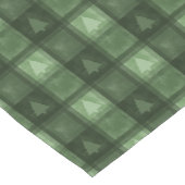 Green Fir Tree Pattern Textured Plaid Christmas Kurzer Tischläufer (Ecke)