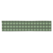 Green Fir Tree Pattern Textured Plaid Christmas Kurzer Tischläufer (Horizontal)