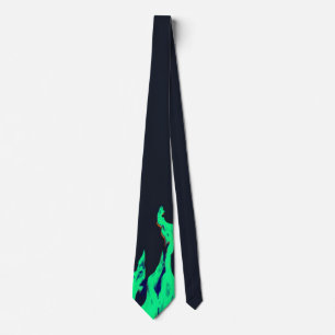 Green fire – Grünes Feuer – Flamme Flame Flames Krawatte