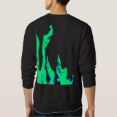Green fire – Grünes Feuer – Flamme Flame Flames Sweatshirt (Rückseite)
