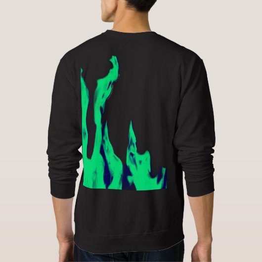 Green fire – Grünes Feuer – Flamme Flame Flames Sweatshirt (Rückseite)