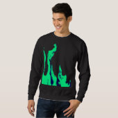 Green fire – Grünes Feuer – Flamme Flame Flames Sweatshirt (Vorne ganz)