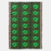 Green Fire Skull Throw Blanket Decke (Vorderseite Vertikal)