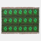 Green Fire Skull Throw Blanket Decke (Vorderseite)