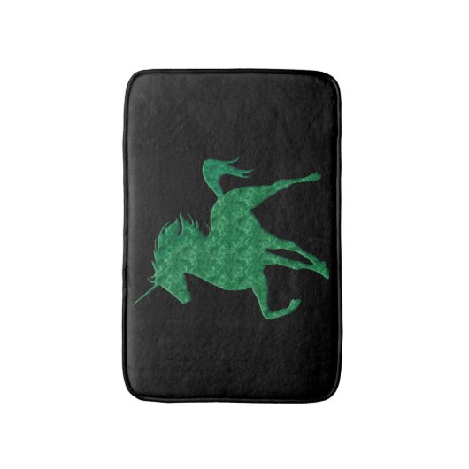 Green Fire Unicorn Bath Mat Badematte (Vorderseite Vertikal)