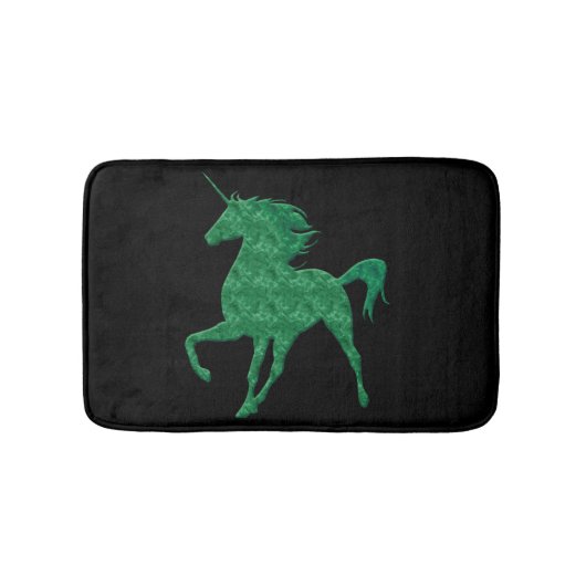 Green Fire Unicorn Bath Mat Badematte (Vorderseite)
