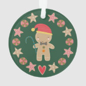Green First Christmas Baby Foto Gingerbread Boy Ornament (Rückseite)