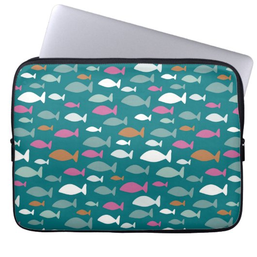 Green Fish Shoal Laptopschutzhülle (Vorderseite)