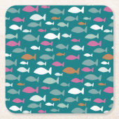 Green Fish Shoal Rechteckiger Pappuntersetzer (Vorderseite)