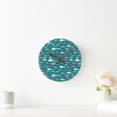 Green Fish Shoal Runde Wanduhr (Zuhause)