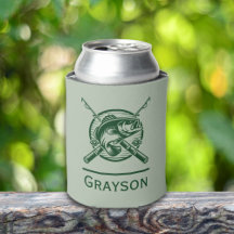 Green Fisherman Pole und Fische Personalisiert