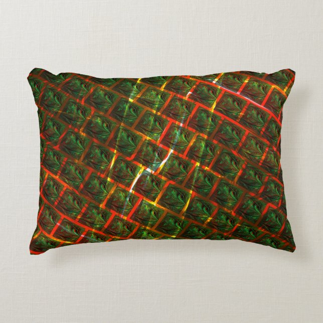 'Green-fit-Augen', Kratzer oder rotes Gitter. Dekokissen (Vorderseite)