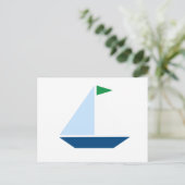 Green Flag Segelboot Postkarte (Stehend Vorderseite)