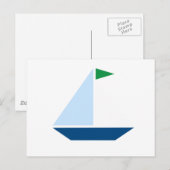 Green Flag Segelboot Postkarte (Vorne/Hinten)