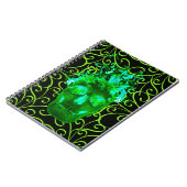 Green Flame Skull Spiral Notebook Notizblock (Linke Seite)