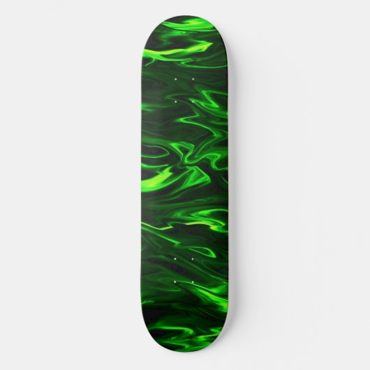 Green Flame Wave Skateboard Deck (Vorderseite)
