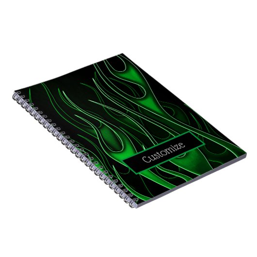 Green Flames Notebook Notizblock (Rechte Seite)